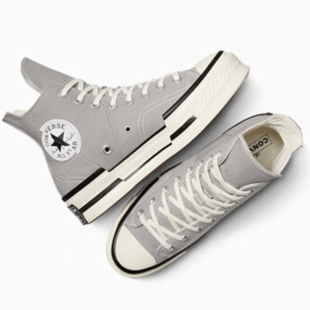 Converse Chuck 70 Plus Totally Neutral Egret Black Platform Sneaker Womens 7 NEW - Picture 7 of 7